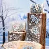 Día Hermoso Cinta para Mascotas Serie Mar de Flores de Invierno Material para Cuaderno Temático de Invierno Pegatinas de Bucle Decorativas 6 Estilos