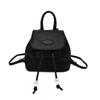 Mochila Feminina Cor Sólida Moda Retrô Nova 2025 Estilo Outono Casual Moderna Simples Viagem Mochila Pequena Tendência