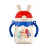 Taza de Agua de Dibujos Animados para Bebé con Asa y Tapa de Botón, Vaso Antiderrame para Niños, Taza de Aprendizaje para Bebé Resistente a Caídas para Guardería, Niño y Niña
