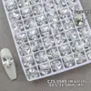 Acessórios de Diamante Flash K9 de Alta Qualidade Sem Base para Nail Art, Peças de Decoração de Unha Retangulares e Ovais Full Diamond Brancas Feitas à Mão