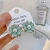 Banho de Ouro Real, Coleção Série Azul Moda Coreana e Japonesa, Brincos de Esmalte com Efeito Gotejante para Mulheres, Novos Brincos e Acessórios de Luxo Leve Nicho