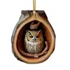 Adornos de Árbol de Acrílico Nuevos Transfronterizos para Animales Colgantes de Árbol de Navidad Impresión Plana de Mapache Decoraciones Colgantes