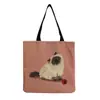 Directo de fábrica estilo coreano bolso de hombro práctico de dibujos animados moda versátil bolsa de mano lindo gato estampado bolsa de compras