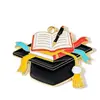Temporada de Formatura DIY Liga de Liga com Gotejamento de Óleo Acessórios de Robe e Chapéu de Formatura Pingente Chaveiro Pingente de Corrente de Celular Feito à Mão