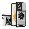 Nuevo Modelo Adecuado para Funda Protectora de Lente Moto G53, Funda de Teléfono con Ventana Deslizante Magnética G86, Funda Anticaídas con Anillo Giratorio G05