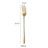 Amazon Transfronterizo Acero Inoxidable 304 Estilo Coreano Cuchara Tenedor Chapado en Titanio Creativo Comida Occidental Cuchara de Mango Largo Cuchara para Café Tenedor para Postre