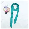 Bufanda de Seda Delgada Estrecha Larga Monocromática de Amazon Transfronteriza Bufanda Pequeña de Color Sólido de Gama Alta Cinta Versátil Estilo Coreano para Bolso