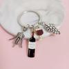 Moda Nuevo Simple Vino Tinto Uva Cerveza Abridor de Botellas de Aceite Colgante para Llaves de Coche de Hombre Colgante para Bolso de Mujer
