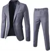 Traje de Dos Piezas para Hombre, Estilo Coreano Ajustado, Profesional de Negocios, Ropa Formal, Traje de Novio, Traje Casual Británico