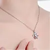 Versión coreana de collar con colgante de ciruela plateado joyería de moda para mujer colgante de ciruela con diamante grande ventas directas de fábrica
