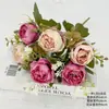 Flor Artificial al por Mayor 6 Exquisitas Ramas de Peonía Pequeña Flor Falsa Decoración del Hogar Boda Arreglo Exterior Ramo Flores de Seda