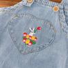 Mono de mezclilla para bebé, mono de verano con bordados bonitos para niños y niñas, camisetas de manga corta, traje holgado para bebé