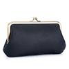 Nuevo bolso de mano con clip europeo y americano, de cuero para mujer, sencillo, largo, tipo cartera, con boca, dorado, bolso de almacenamiento de gran capacidad