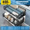 Cesta Extensível Baihan para Armário de Cozinha Camada Dupla Aço Inoxidável 304 Gaveta Cesta para Tigelas Armário de Cozinha Porta-Temperos e Pratos
