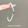 Pulseira de Pérolas Doce e Elegante com um Toque de Luxo Leve, Design de Laço e Diamante Cintilante, Pulseira Única de Contas