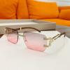 Nuevas gafas de sol con montura cuadrada pequeña y borde recortado, personalizadas transfronterizas, con incrustaciones de diamantes, estilo urbano europeo y americano, para celebridades de Internet.