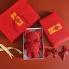 Toalla de Boda Regalo Oso Rojo Caja de Boda Regalo de Dote Personalizado Cumpleaños Regalo de Primer Año Absorbente