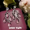 Joyería Vintage Gotas de Agua Gemas de Gran Quilate Collar Zirconia Brillante en Forma de Lágrima Traje de Collar
