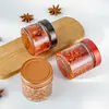 Frasco de Pepinillos Sellado Botella Vacía Transparente Redonda Frasco Mason Botella de Vidrio para Salsa Picante Multifuncional para el Hogar Botella Vacía de Tapa Alta