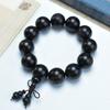 Pulsera de ébano con tallado exquisito, seis palabras mantra, sándalo morado, nube auspiciosa, cuentas de Buda, ébano, étnico retro, estilo nacional, pulsera
