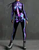 2023 Nuevo Halloween Europeo y Americano Nuevo Esqueleto Leotardo de cosplay para mujer Pantalones Ajustados con Estampado 3D