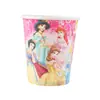 Traje de fiesta de cumpleaños para niños de seis princesas de dibujos animados vaso de papel servilleta plato de papel vaso de papel caja de dulces tarjeta para insertar en el borde del pastel