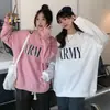 Sudadera Larga de Manga Larga con Estampado de Letras Retro Americano Estilo Oversize Bf Perezoso para Mujer, Ropa Suelta de Primavera y Otoño para Mejor Amiga