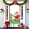 Popular Transfronteiriço Monstro Peludo Verde Grinch Pendurado Capa de Porta Pano de Fundo Decoração de Porta de Casa Pano Pendurado para Atmosfera Festiva Pendurado