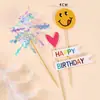 Decoraciones para pastel de cumpleaños de niños de moda roja te desean un feliz cumpleaños tarjeta de oso adorno para hornear