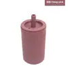 Amazon Taza de Tubo Recto de Silicona Taza de Agua con Tapa Sellada Hermética Taza para Beber para Bebé Resistencia a Altas Temperaturas Anticaídas