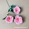 Decoración de Flor Artificial de Rosa de Austin de Tres Cabezas para Boda, Arreglo Floral, Decoración del Hogar, Accesorio para Fotografía, Flor Artificial con Tacto Realista de Alta Gama