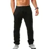 Pantalones Deportivos Casuales Europeos y Americanos Transfronterizos 2023 para Hombre Versátiles de Algodón Lino Holgados Transpirables Largos de Color Sólido Simples Pantalones para Hombre