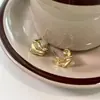 Pendientes Dorados Plegados Estilo Retro de Hong Kong para Mujer, Pendientes Elegantes y Femeninos, Nueva Tendencia de Pendientes de Gama Alta Más Vendidos 2026