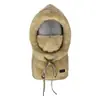 Gorro Integrado con Bufanda-Mascarilla Transfronteriza para Mujer, Gorro de Algodón Grueso con Forro Polar para Invierno, Protección para Orejas, Cortavientos, Gorro Cálido para Ciclismo