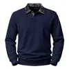 Sudadera POLO casual de moda para hombre, con forro polar pesado, estilo Costa Oeste, bloques de color, botones, cuello camisero, para otoño e invierno, de Amazon Europa y América
