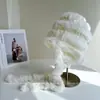 Sombrero de Protección para Orejas con Correa de Pelo de Conejo Dulce para Mujer, Gorro de Punto Cálido para Otoño e Invierno, Elegante y Versátil Sombrero de Lana, Casual Gorro de Piña