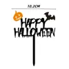 Cartão de Bolo Acrílico de Halloween Camada Dupla Abóbora Fantasma Morcego Decoração de Bolo de Halloween Suprimentos para Festa