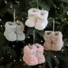 Botas de Peluche Navideñas Transfronterizas, Botines, Adornos Navideños Creativos, Decoración de Tela Colorida Colgantes para Árbol de Navidad