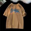 Camiseta de Manga Curta Masculina Verão Versátil Estilo Americano Vintage Marca Tendência Duffy Shuai High Street Solta Casual Camiseta de Meia Manga Top