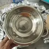 Cesta Coladora de Acero Inoxidable Multifuncional para Cocina Doméstica con Agujeros Finos, Grado Alimenticio, Engrosada, para Lavar Verduras y Cocer Arroz