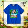 Camiseta Infantil de Manga Curta My World Steve para Meninos e Meninas, Verão, Algodão Puro, Desenho Animado, Estilosa, Casual, Manga Meia