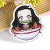Broche Acrílico Demon Slayer Desenho Animado Anime Periféricos Crachá de Estudante Acessórios para Bolsa Coração de Menina Chaveiro Patch