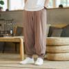 Pantalones de monje de algodón y lino para hombre, leggings holgados de lino, pantalones de meditación de verano, ropa de monje fina para mujer.