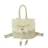 Bolso de Mano de Moda de Nicho Transfronterizo para Estudiantes 2026 Primavera Nuevo Estilo Lindo Simple Moderno Mochila con Lazo