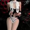 Ropa Interior Sexy Hueca Irregular Uniforme de Monja Deseo Puro Juego de Rol Traje Secundario de Monja