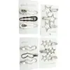 Pasador de Color Frío Transfronterizo Pinza de Pato Chapada en Plata y2k Celebridad de Internet para Mujer Clip Hueco para Flequillo Lateral Accesorios para el Cabello Clip