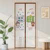 Cortina de Porta de Malha Mais Vendida no Taobao para Bloquear a Privacidade Cortina Anti-Mosquito Cortina de Porta Desenho Planta Verde Pequeno Diabo