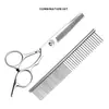 Conjunto de suprimentos para tosa de animais de estimação, tesouras profissionais de limpeza e tosa, ferramentas especializadas para corte de pelo para gatos e cães, cor prata, tudo-em-um