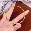 Pulsera Mobius Lisa Chapada en Oro Latón Altamente Conservante del Color Brazalete Abierto Lujo Ligero Gama Alta Anillo Sencillo Joyería Minimalista