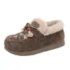 Botas de Nieve Transfronterizas para Mujer Invierno Nuevas Versátiles Zapatos de Algodón Suela Gruesa Moda Botas de Algodón Slip-on Suela Suave Zapatos para Mujeres de Mediana Edad y Adultos Mayores